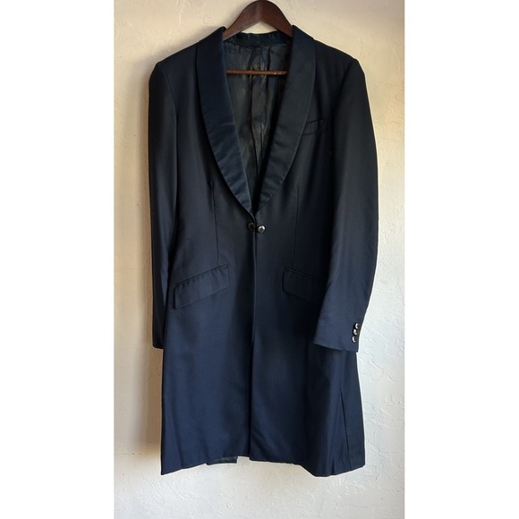 Carl Meyers Navy Day Coat S Riding Equestrian Overcoat Tuxedo Tailored Luxury